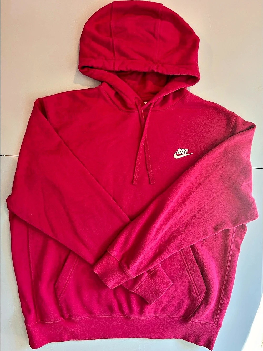 Nike Fleece Pullover Hoodie Pink Large
